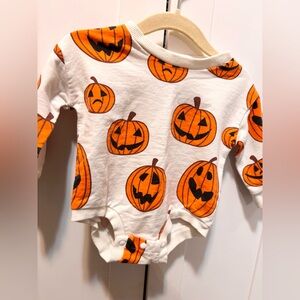 Boys Pumpkin Print Halloween Baby Onesie 6 month
